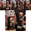 Halloween Standing Skeleton Decoration Terrifying Mask Resin Ornament For Festive Style