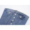 Kaslead Women's Clothing Fashion Style Denim Tight Strapless