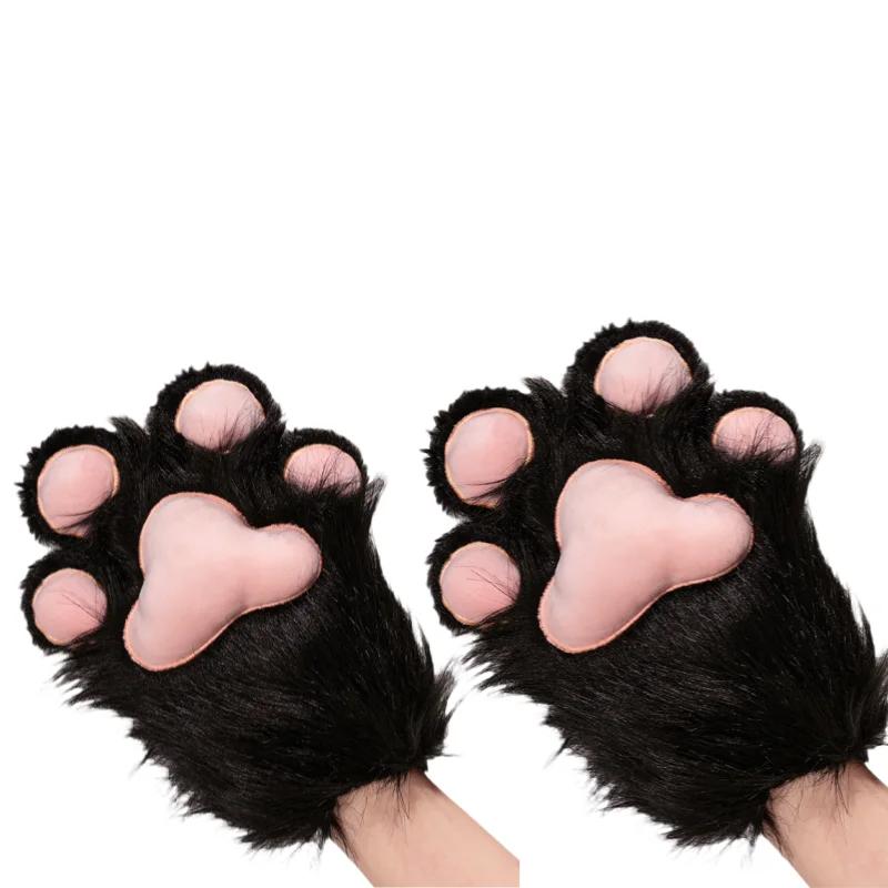 Fursuit Paw Gloves Boots Giant Wearable Wing Accessories Plush Toys Furry Cosplay Cat Bear Shoes Cute Fluffy Animal Manga Party