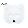 Soft Plush Fox Mask Cosplay Mask, Fluffy Tail, Costumes Props, Fuzzy Animal Set for Costume Party Anime Convention And Role Play Accessories