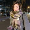 New Korean Style Casual Versatile Long Plaid Men's Scarf Women's Winter Student Thickened Warm and Cold Proof Scarf