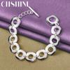CHSHINE 925 Sterling Silver Round Ring Chain Bracelet For Women High Quality Fashion Charm Jewelry
