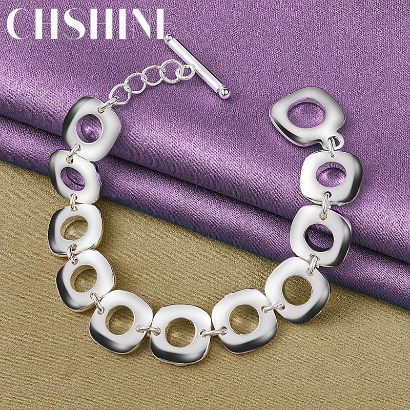CHSHINE 925 Sterling Silver Round Ring Chain Bracelet For Women High Quality Fashion Charm Jewelry