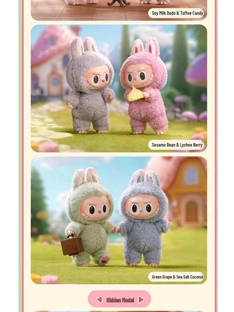 LABUBU Heart Macaron Enamel Face Sitting by POPMART BUBBLE.