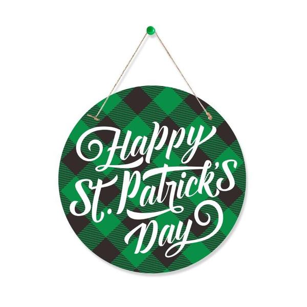 St. Patrick's Day Decorated Door Sign Hanging Decorations Irish Day Outdoor Porch Layout Listing