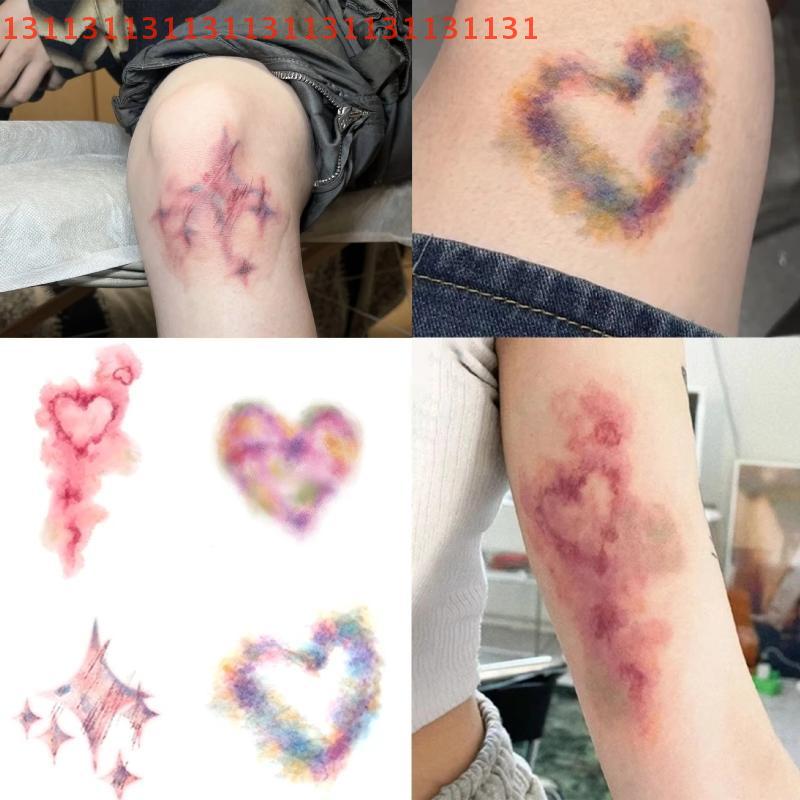 4 Sheets Halloween Wound Bruising Temporary Tattoos Cosplay Waterproof Arm Ankle Scar Tattoo Stickers Lasting Fake Tattoo