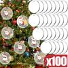 5cm Clear Round Acrylic Ornaments DIY Classic Blank Holiday Bauble Pendants for Christmas Tree Home Party DIY Craft Decorations