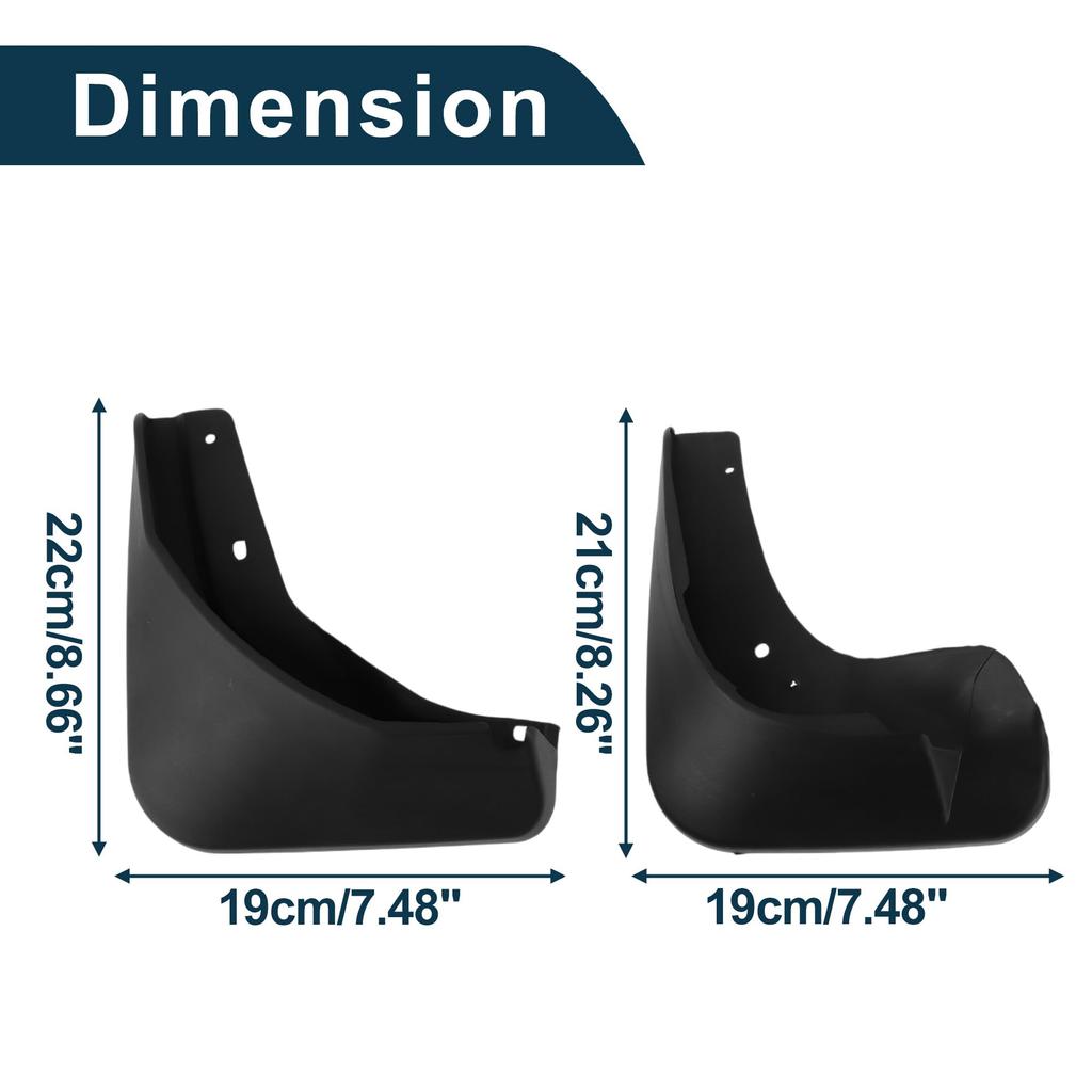 TUCKBOLD Mud Flaps Splash Guards with Mounting Accessories for Skoda Fabia 2015-2019, Front and Rear, 1 Set