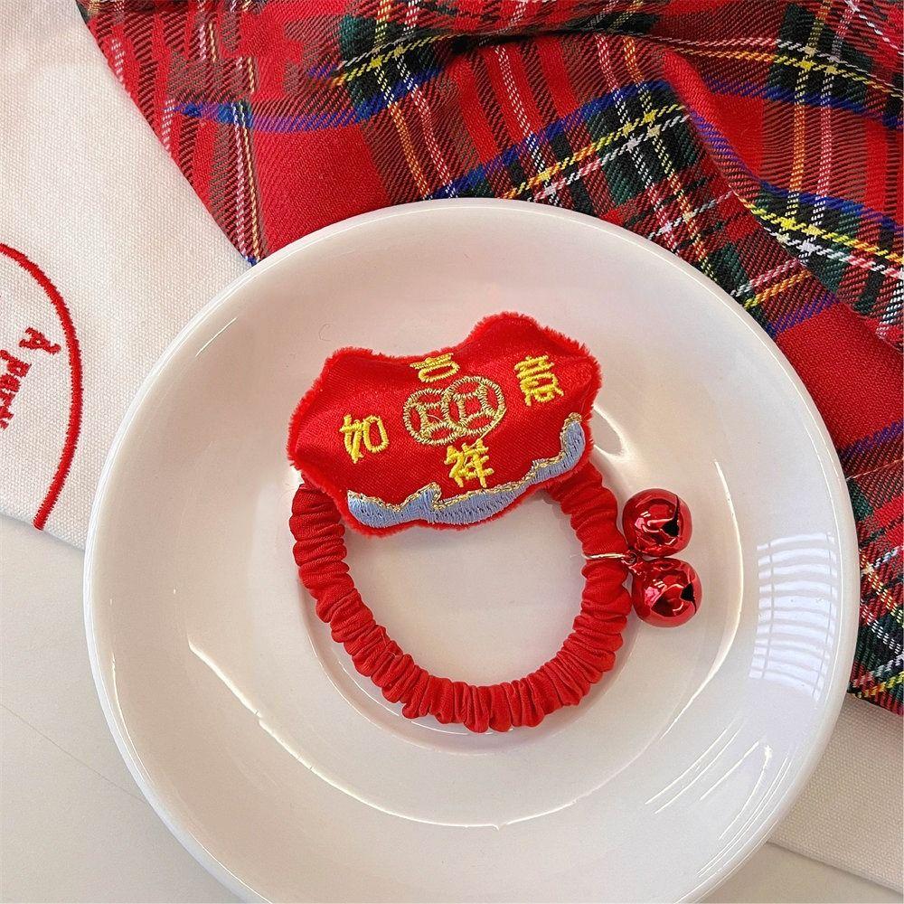 

Red Hair Rope New Year Children Headwear Plush New Year Elastic Hair Band Creative Girls/Women C