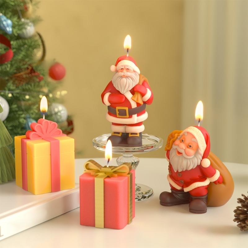 Santa Claus Candle Molds Handmade Castings Molds Christmas Silicone Moulds Epoxy Resin Molds Plasters Molds