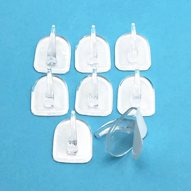 1 Pcs Door Hook Adhesive Wall Hooks Transparent Anti-Skid Traceless Heavy Duty Stick On Hook Bathroom Kitchen Wall Sticker