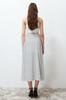 Women's Style Skirt Ecru Polka Dot Slit Detailed Viscose Midi Woven Skirt