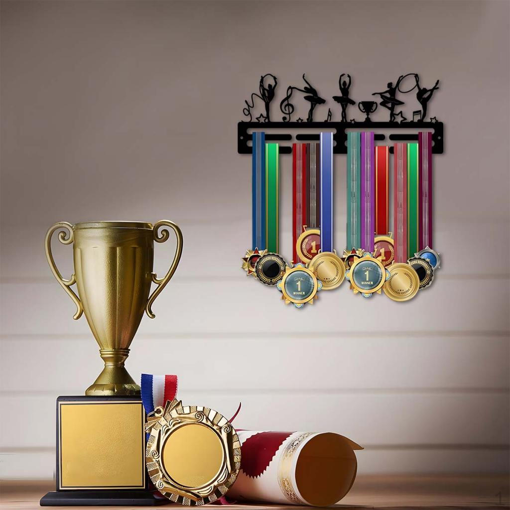 

Medal Hanger Display Rack Frame Metal Multifunctional Medals Wall Organizer Mounted 30x11.73cm