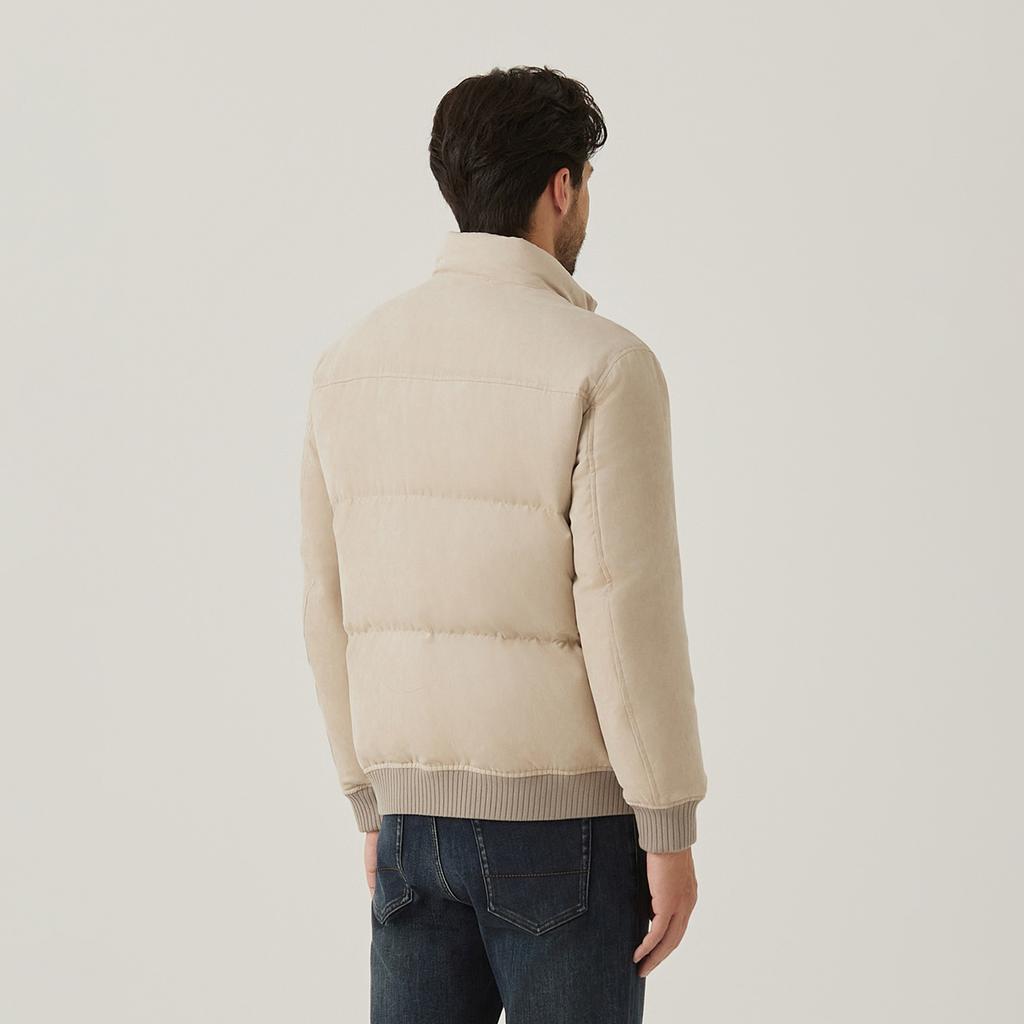 Ferraromilano Suede Goose Down Jumper Beige (Am0Ejp40253)