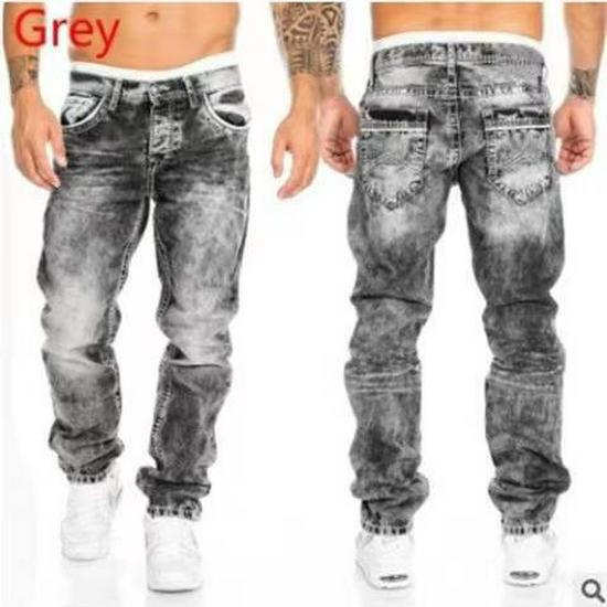 Pantalones Vaqueros de Hombre Hip Hop con Costuras de Contraste - Estilo Nuevo, Europeo y Americano, Pierna Recta Casual