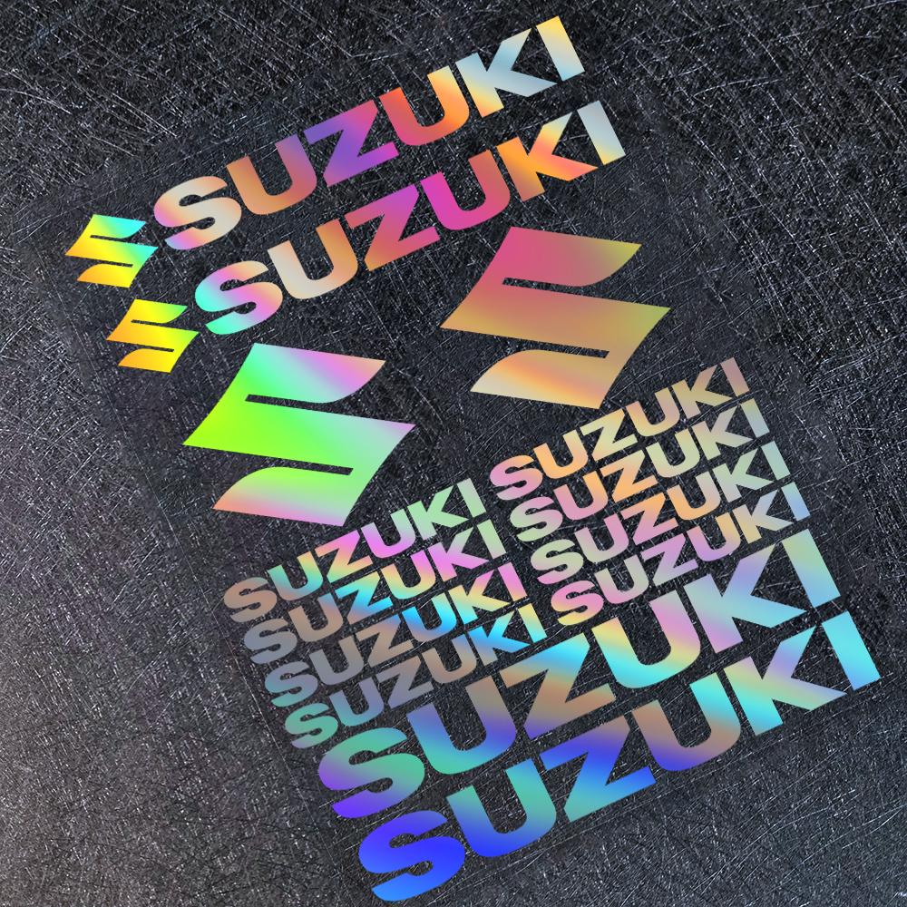 Motorcycle Decorative Sticker for Suzuki English Letter Logo Waterproof Reflective Decal Tank Logo Set Helmet Emblem Vinyl Kit