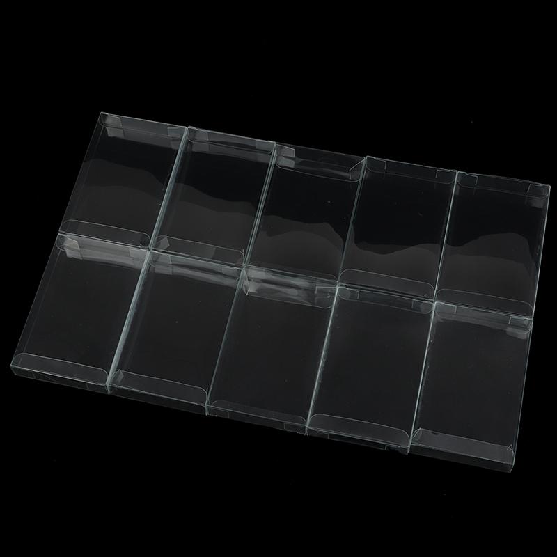 

10Pcs Clear Pet Plastic Box Protector Case Sleeves Cover For Snes N64 Cib 10pcs