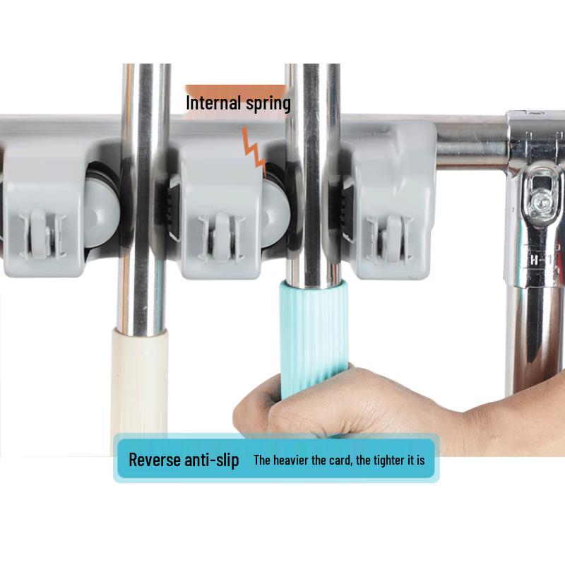 Jingyuheng Stainless Steel Movable Mop & Broom Holder