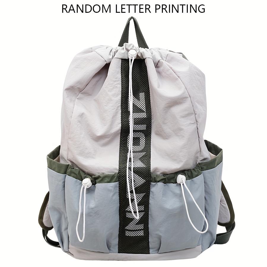 

Унисекс рюкзак на шнурке - Легкий нейлоновый спортивный мешок с регулируемыми лямками, градиентный дизайн для походов, путешествий, спорта и активного отдыха серый