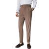 Men's Slim High-Waisted Business Trousers - Solid Color Straight Fit