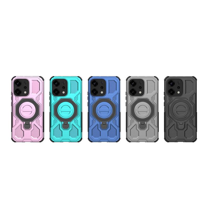 For OPPO Reno14 Case OPPO Reno14 Cover Holder Magnetic Wireless Charging Bumper Shield Protective Phone Cases On Reno 14 Funda