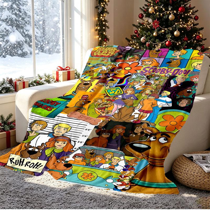 Scooby Pattern Blanket for Home Decoration, Bed, Sofa, Car Travel, Camping, Suitable for All Seasons, Birthday Christmas Gift