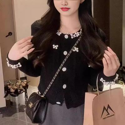 Premium Heavy Industry Beads Exquisite Knitted Cardigan Gentle Sweet Beautiful Women Sweater Autumn and Winter New
