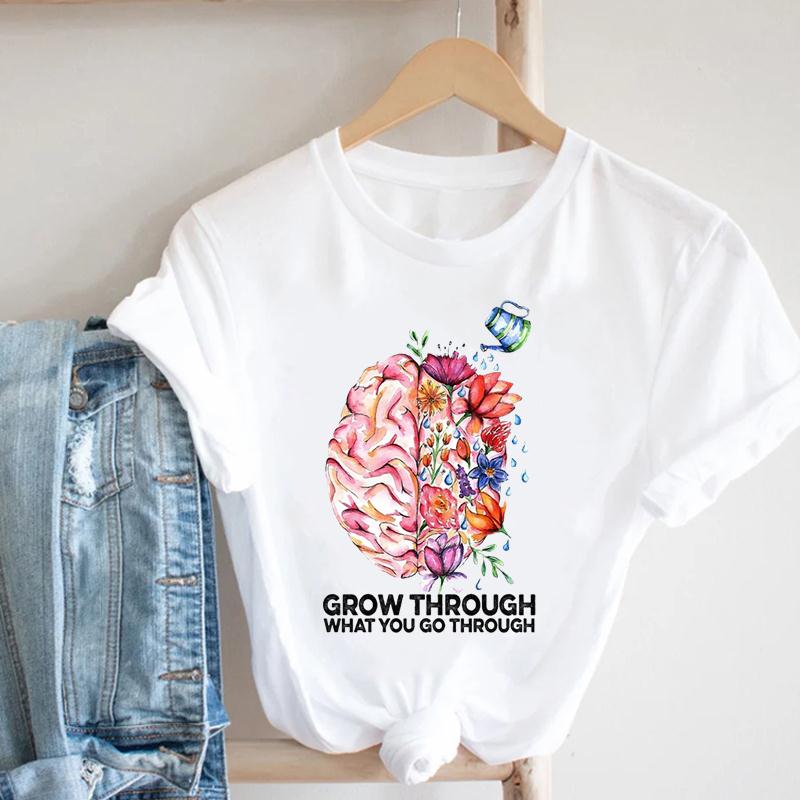 Short Sleeve Camper Truck Flower Tee Top Fashion Tshirt Clothing Casual Women Print Summer Lady Female Graphic T-shirt