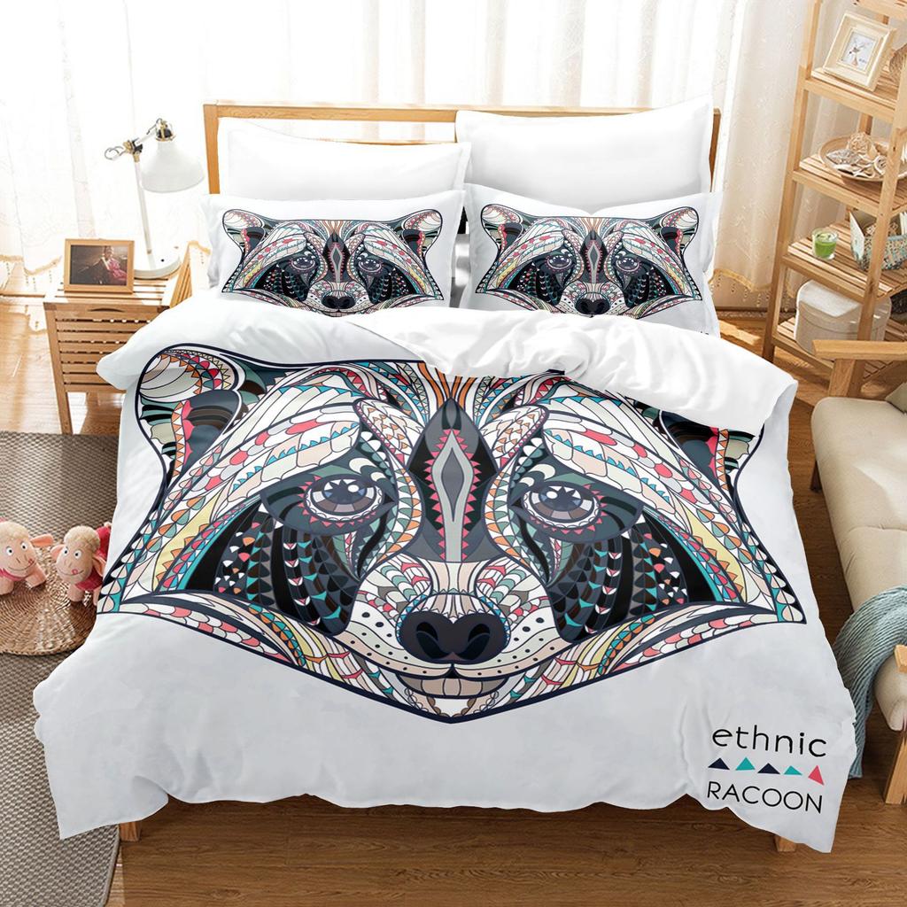 Animal Digital Printing Three-Piece Home Textile Bed Sheet Kit 3D Three-Dimensional 90G Grinding Four-Piece Set