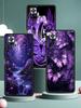 Art Purple Butterfly Phone Case Cover for Redmi 14C 10C Note 15 14 13 12 10 11 K40 Pro Plus 5G Soft TPU Shockproof Shell Fundas