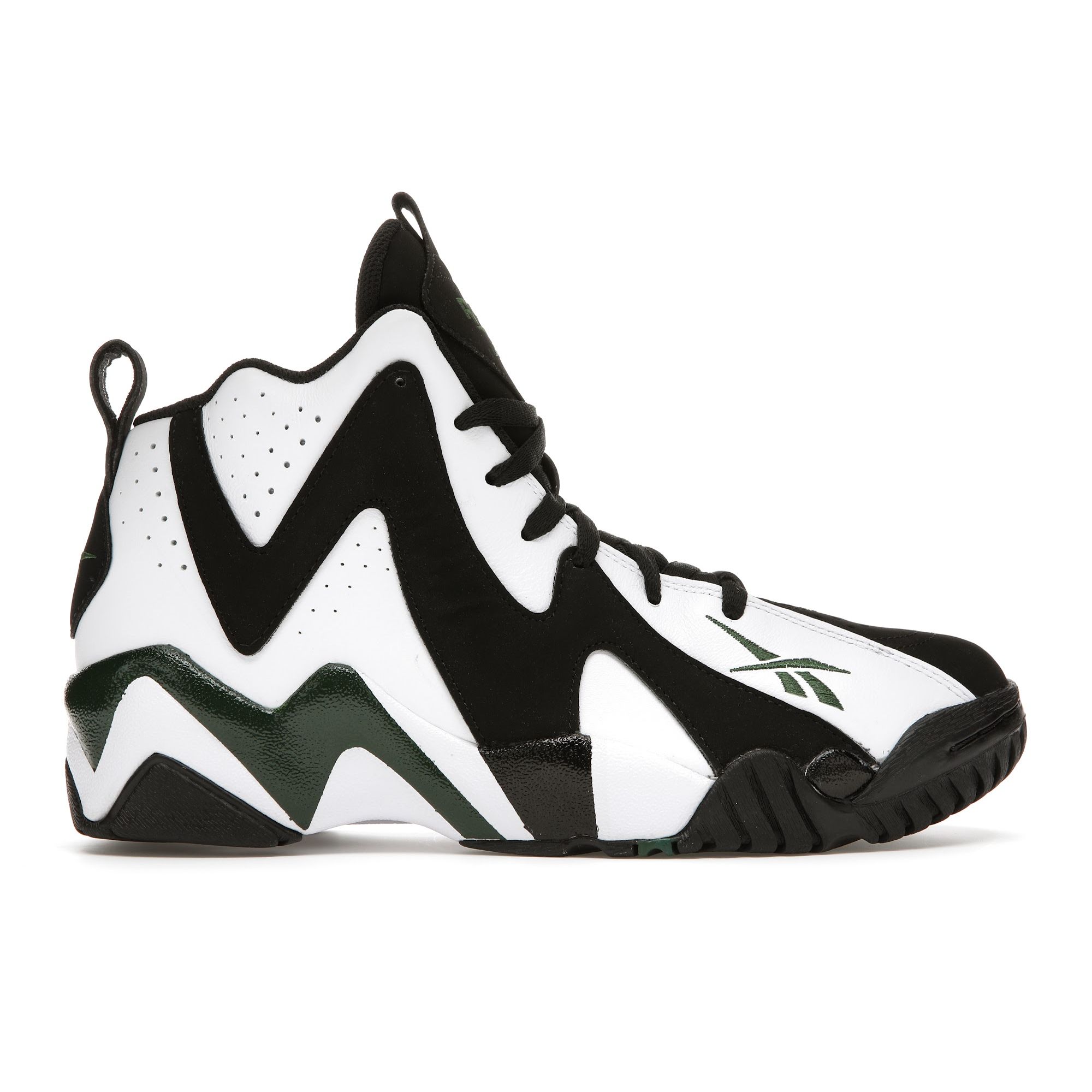 

Кроссовки унисекс Reebok Kamikaze 2 Retro Sonics 2020 черно-белые практично-зеленые FY7512