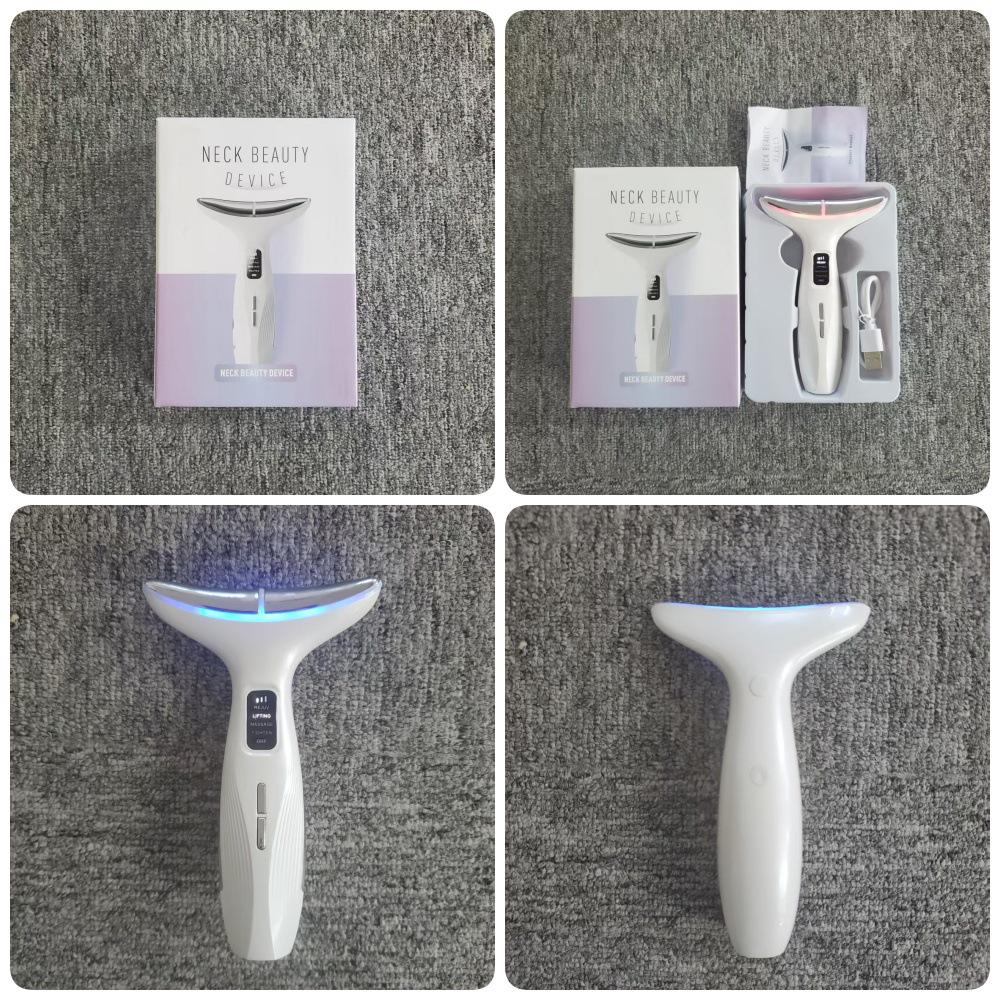 Micro-current Neck & Face Lifting Device: Tighten & Smooth Skin with Vibration Massage