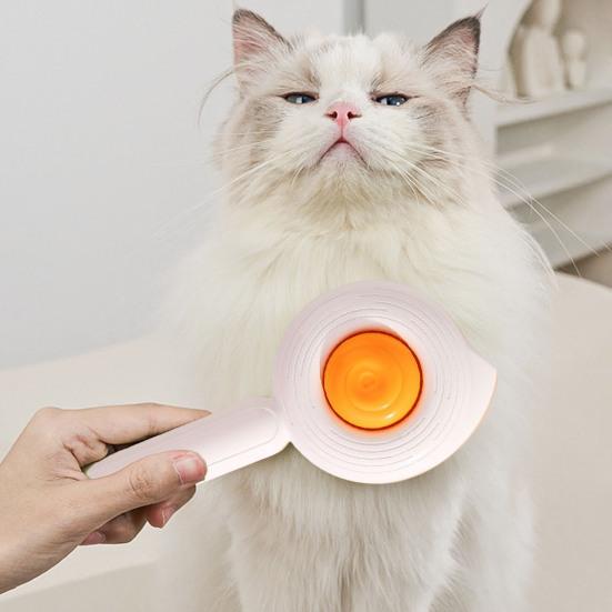 Pet Hair Cleaner Brush Cat Grooming Brush with Release Button Cat Brush Shedding