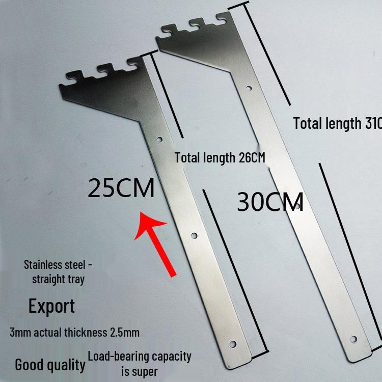 Stainless Steel Sloping Shelf Brackets, 25CM Left & Right Support, Plywood Welding Piece