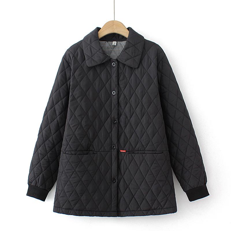 Plus Size Lightweight Cotton Padded Jacket for Autumn/Winter - Middle-Aged & Elderly Women's Outerwear