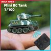 Tanque RC Miniatura 1/100 Imitación Tanques de Batalla con Control Remoto Juguete Electrónico para Niños Tanque por Radio Control Juguetes para Niños Regalos de Navidad
