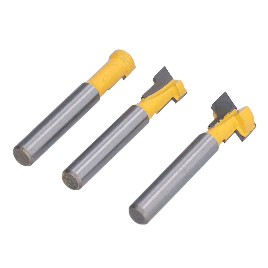 3Pcs Keyhole Router Bits Set 14in Shank T Slot Routers Bit Milling Cutters for Wood