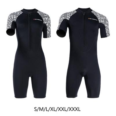 Shorty Wetsuit Coldproof Swimwear Neoprene Mens Womens Front Zip Short Sleeved Diving Suit Snorkel Suit for Swim Lessons Surfing