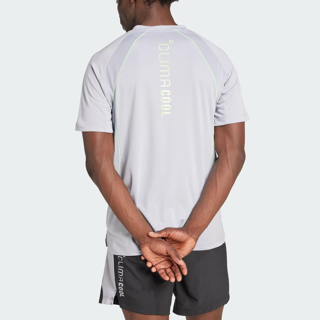 Adidas Climacool Ss25 Oblečení Móda Jednoduché Tričko s kulatým výstřihem a krátkým rukávem Pánské topy Světle stříbrná KB9736
