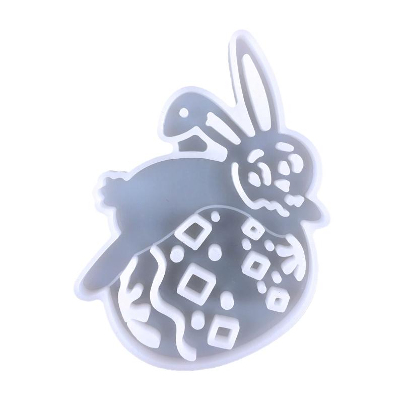 Diy Easter Egg Bunny for Key Pendant Decorative Silicone Mold Easter Day Series Charms Resin Casting Mold for Home Decor