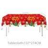 Snowman Design Christmas Table Cover Waterproof Lightweight Party Foil Tablecloth Rectangle Easy Clean Holiday Table Cloths Xmas