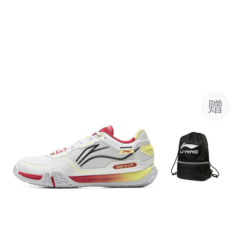 Li Ning Cushioning Slip Resistant Abrasion Resistant Low top Badminton Shoes Unisex Gray Red AYTV003-3