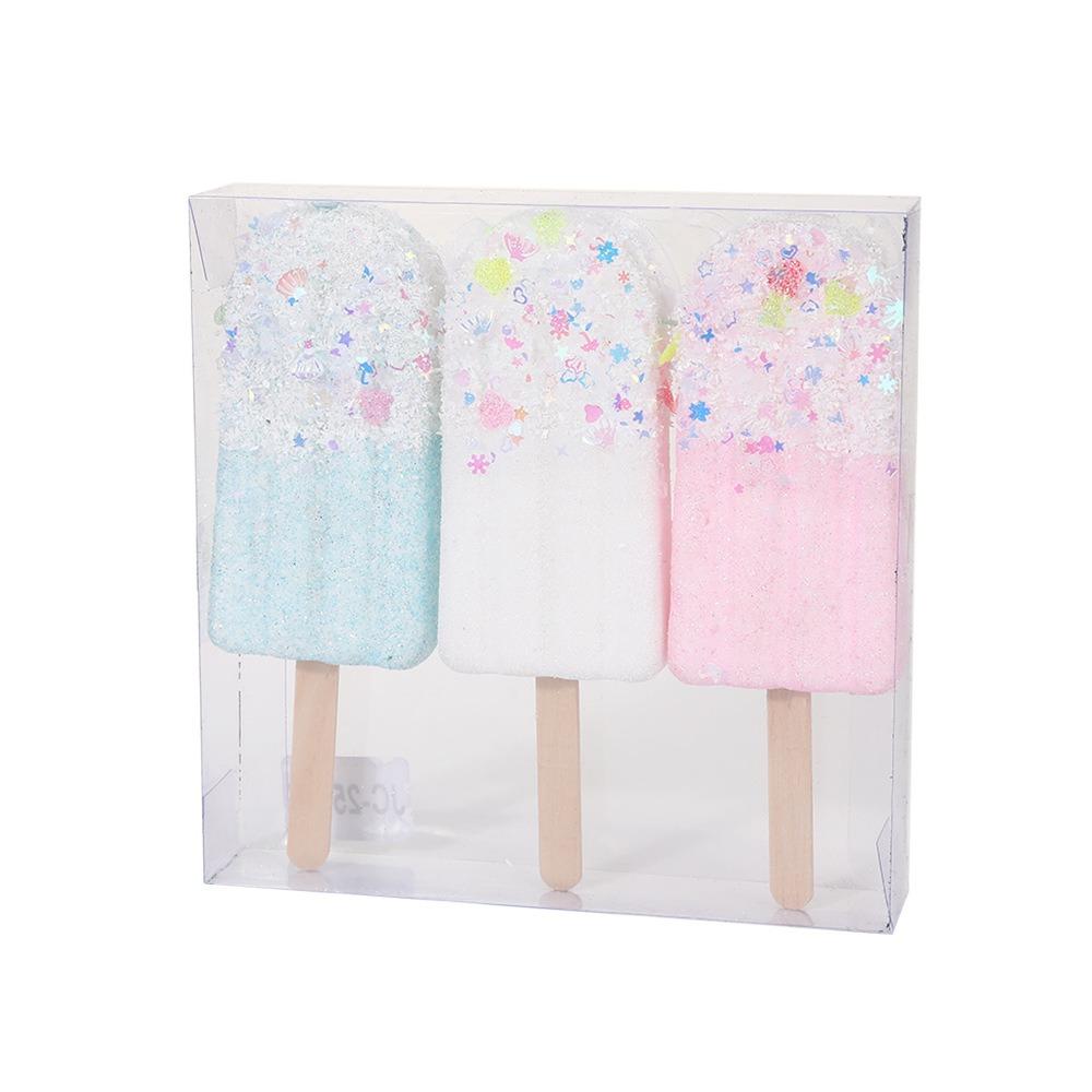 

3/6pcs Ice Cream Model Christmas Tree Pendant Lovely Cute Christmas Candy Pendant Dessert Prop Xmas Hanging Ornament Shop