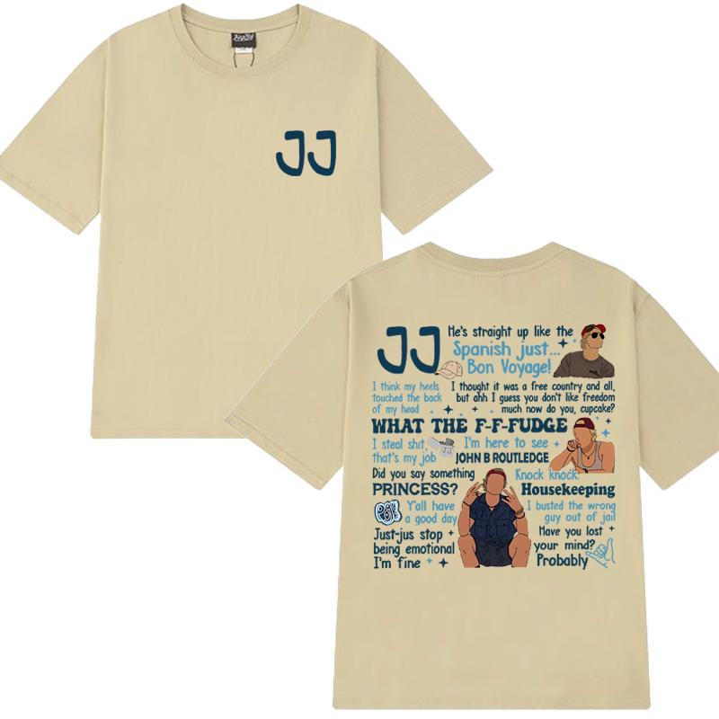 2025 New In JJ Maybank T Shirts Men Women OBX Quotes Short Sleeve T-shirt Unisex Rudy Pankow Oversized 100% Cotton Clothing Tops