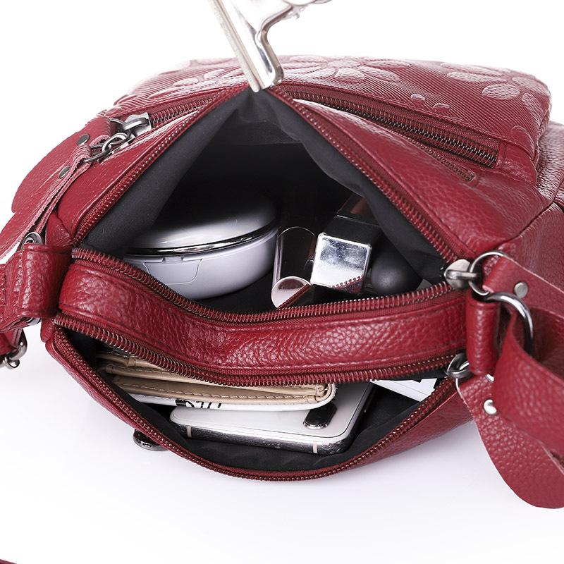 Middle-aged Women Bag Mother Large Capacity Soft Leather Fashion Middle-aged and Elderly Single Shoulder Oblique Span Bag