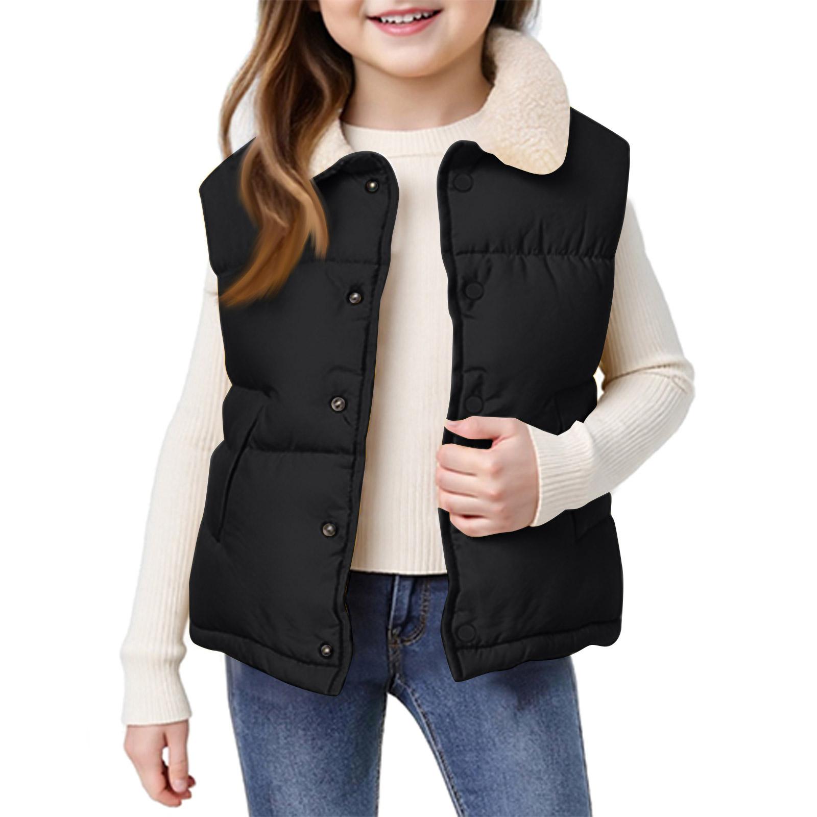

Kids Stand Collar Vest - Solid Color Sleeveless 90 чёрный