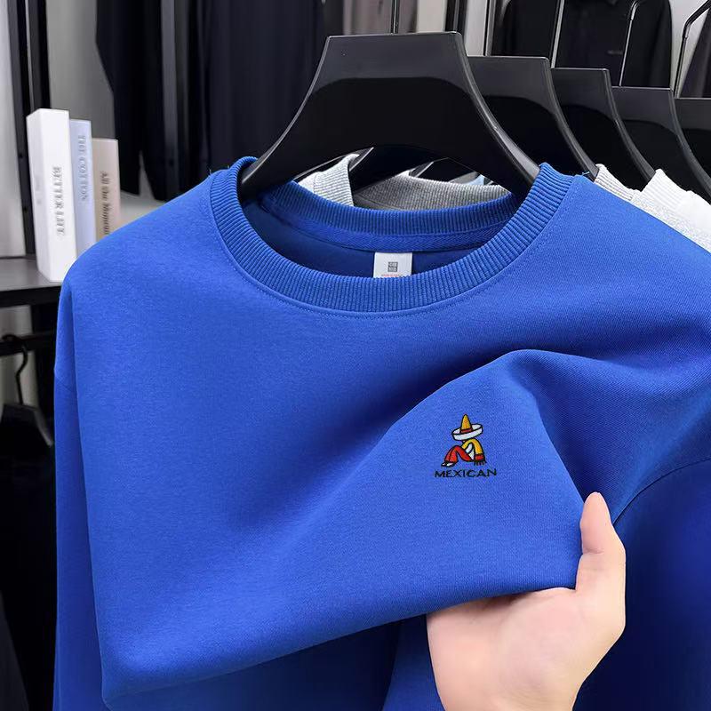 Herren-Sweatshirt mit Rundhalsausschnitt und Fleece-Futter – Warm, Locker und Vielseitig für Frühling, Herbst und Winter.