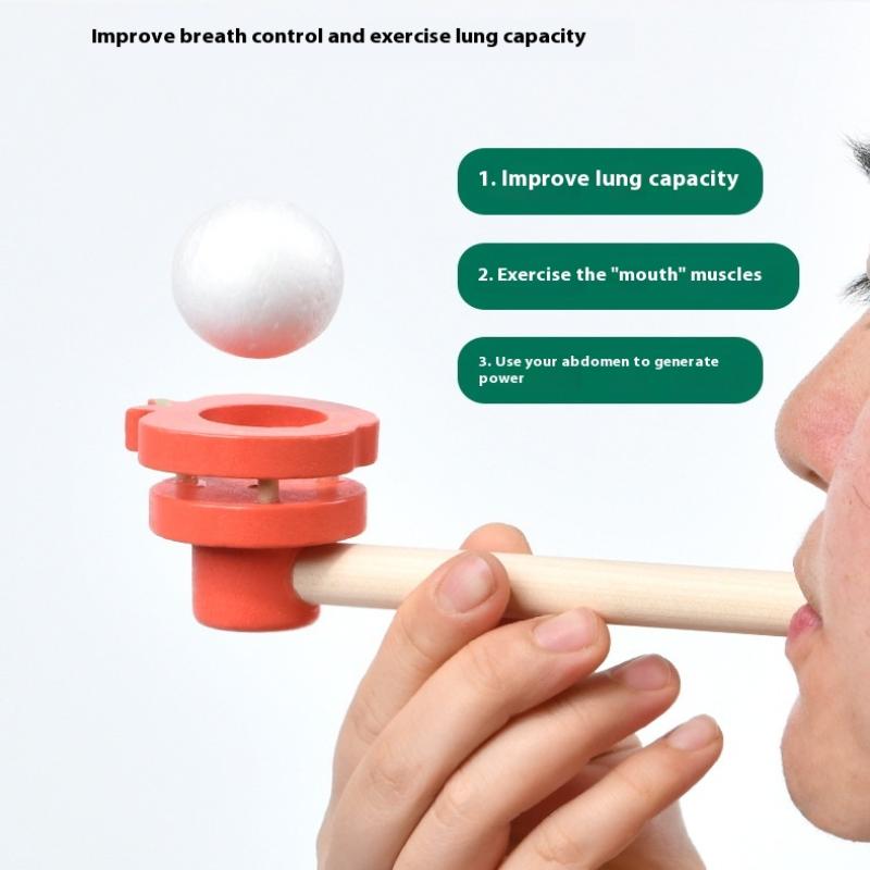 Wooden Cartoon Animal Suspension Ball Blower Children'S Early Education Puzzle Parent-Child Games Training Lung Capacity Toys