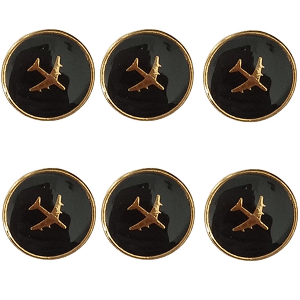 Airport Uniform Buttons Rustproof Metal Buttons Fasteners Airline Crew Buttons for Airline and Ground Crew