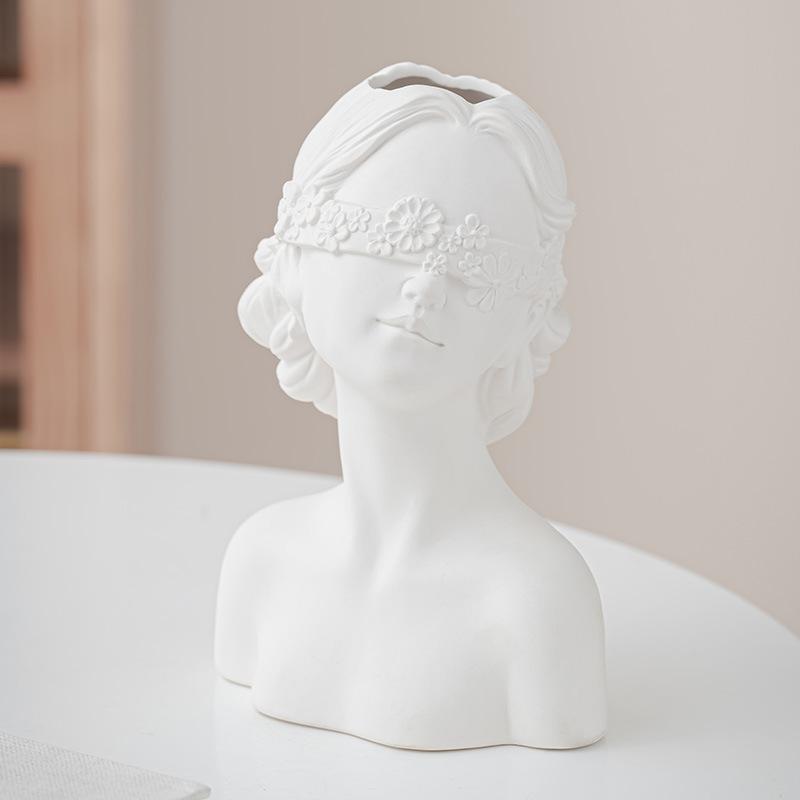 

Creative Ceramic Face Art Decorative Home Accent - Modern Nordic Style Vase for Living Room | Practical & Stylish Home Decor